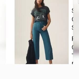 Anthropologie Colette Wide Leg Pants Trousers Slate Cotton Siz 23